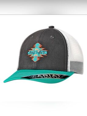 1519006 Ariat Youth Aztec Logo Ball Cap - Grey NEW